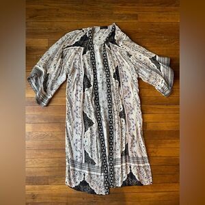 Small HALE BOB kimono/duster floral paisley embroidery blackbrowntanpinkblue